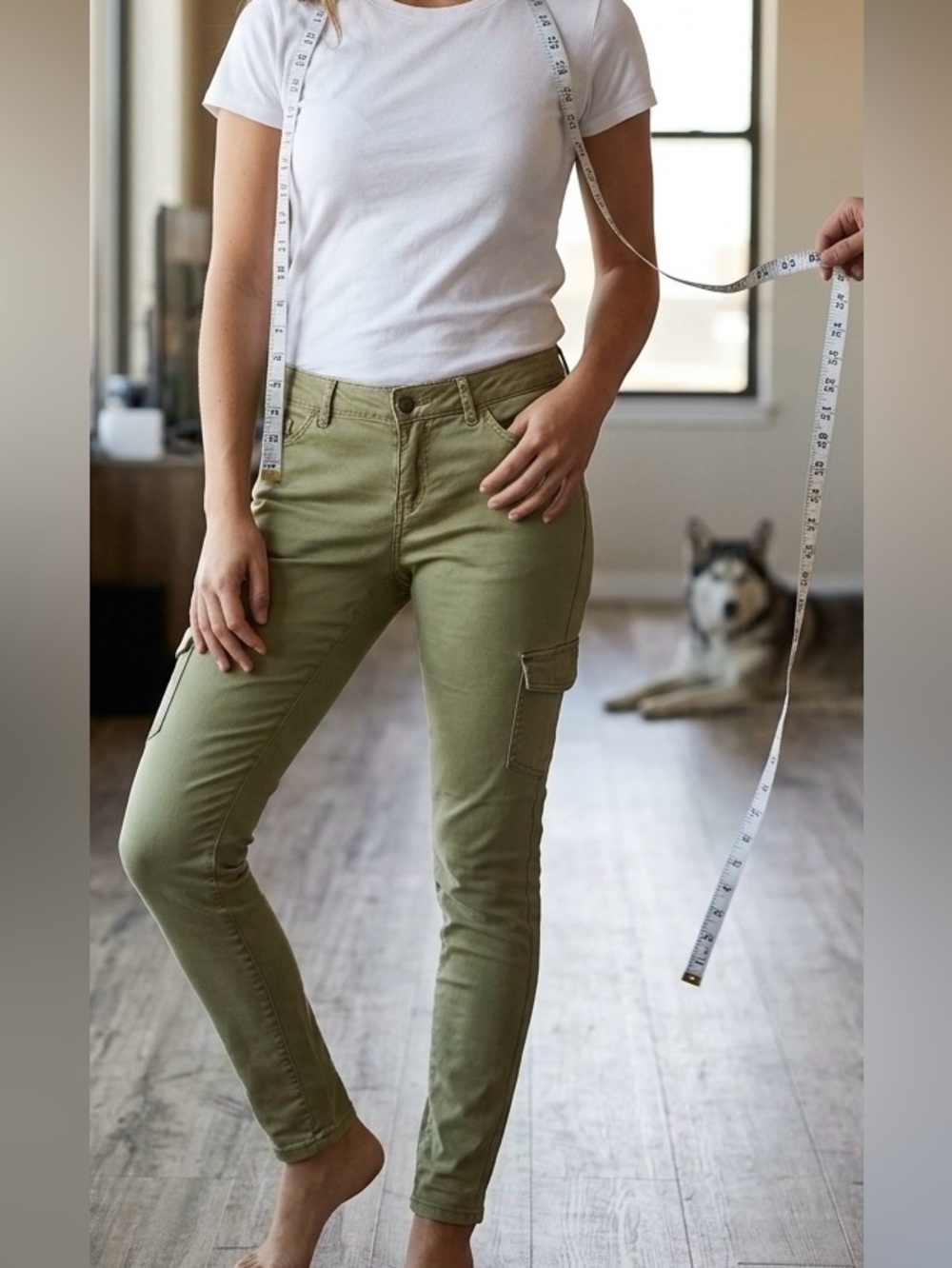 Roxy Olive Green Low-rise Skinny Cargo Pants